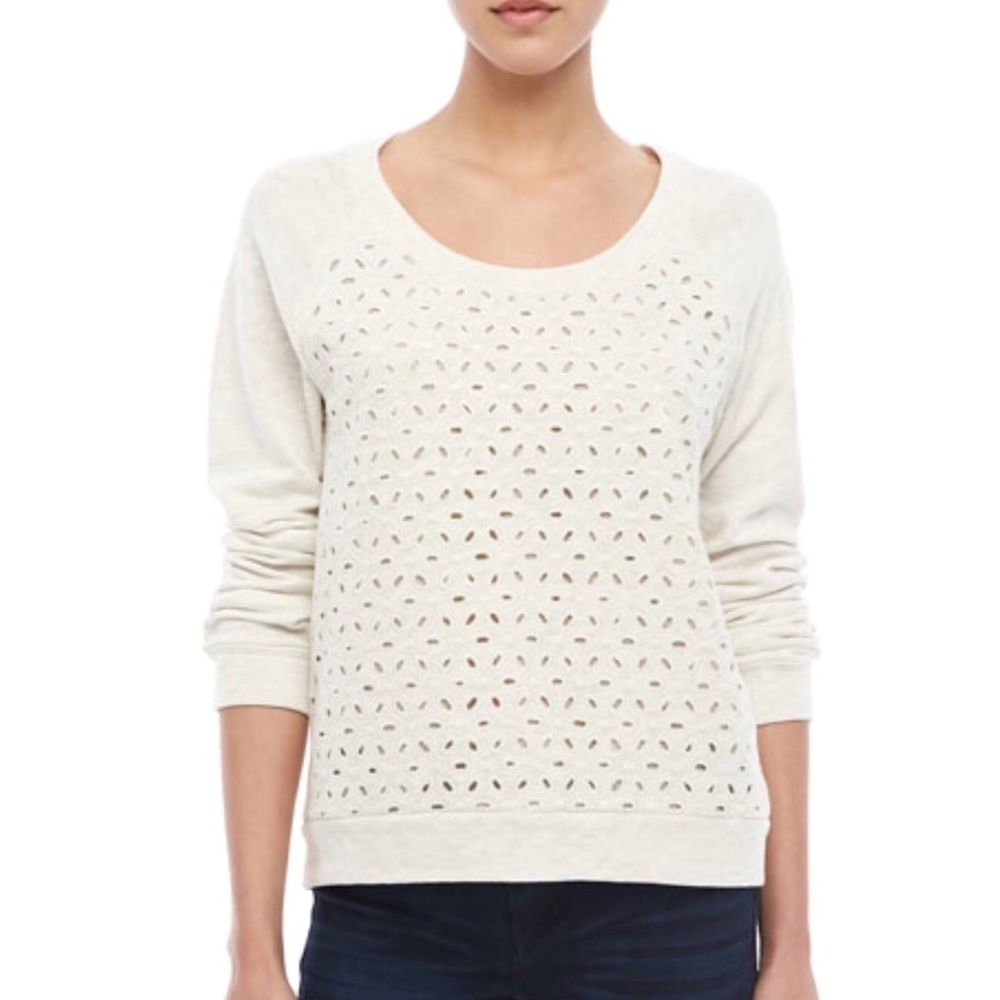 Splendid Sand Dollar Off White Eyelet Pullover